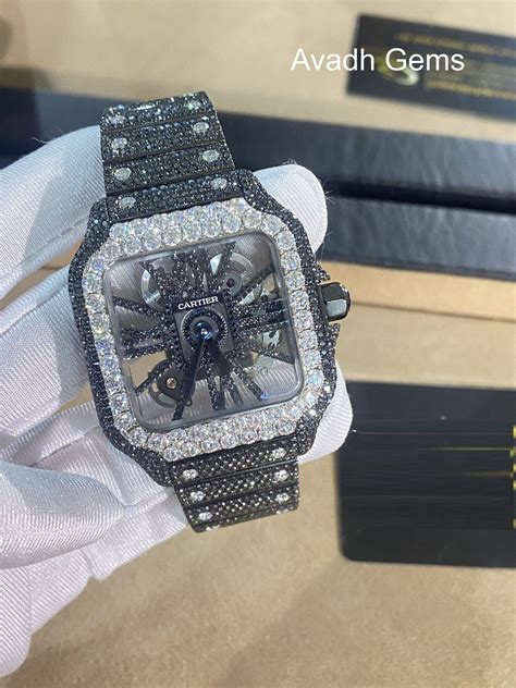 cartier black watch|cartier watch vvs diamonds.